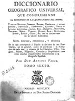 Титульный лист испанской энциклопедии
Diccionario Geografico Universal, 1795