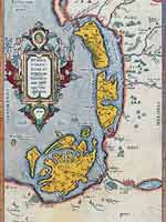 Карта Рюгена, Уседома и Юлина. Атлас Абрама Ортелиуса. Theatrum Orbis Terrarum, 1612
