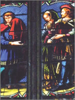 Трубадур показывает голову Иоанна Окситанской знати. Иллюстрация из книги Светланы Левашовой «Откровение»