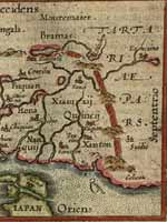 Великая Китайская стена. Карта Ортелиуса 1602 год